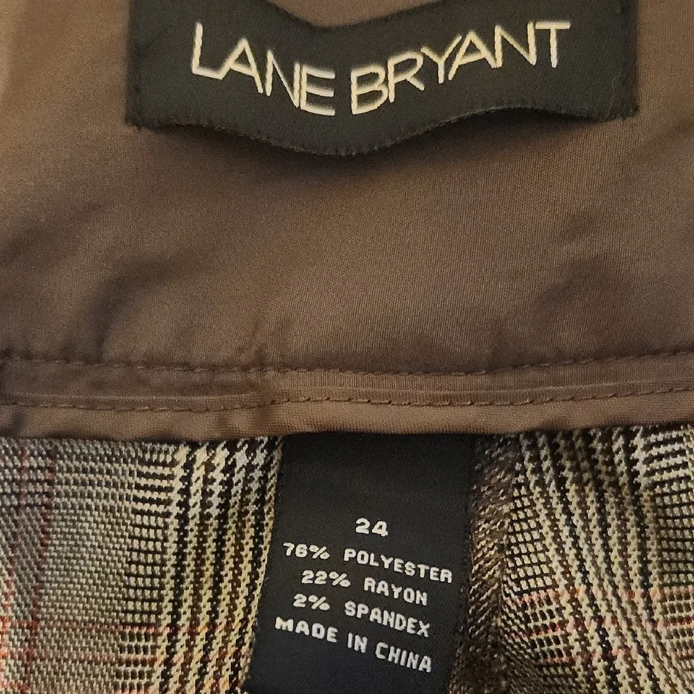 Lane Bryant Shorts Womens 24 Bermuda Tartain Plaid Brown Tan Black Gray